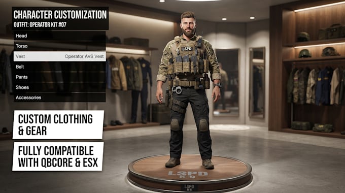create custom fivem clothing, eup uniforms and gta rp outfit