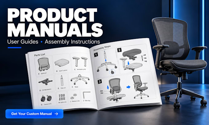 create product manuals, illustrated assembly guides and user instructions