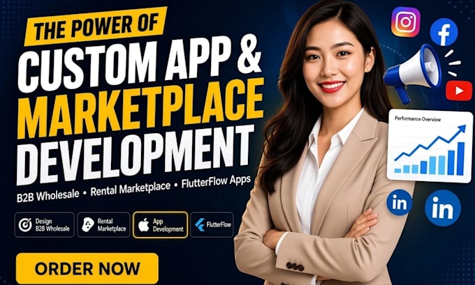 design b2b wholesale, rental marketplace, app development, flutter flow