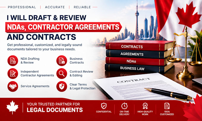 draft and review ndas, contractor agreements, and contracts