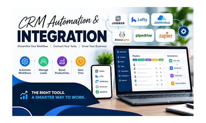 jobber lofty CRM jobnimbus acculynx automation pipedrive zapier integration