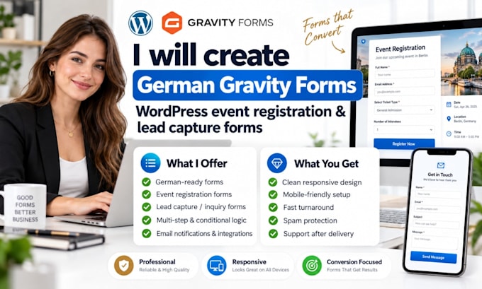 create german gravity form,wordpress event registration, lead capture forwordprm