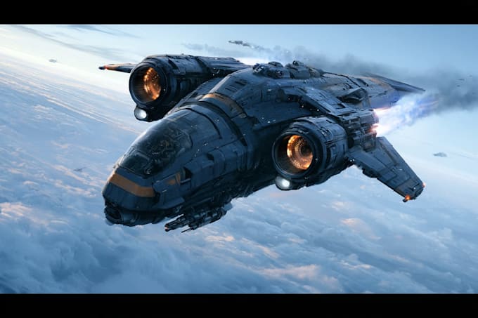 draw high quality spaceship concept