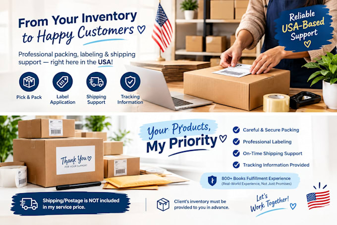 pack, label and ship your products from the USA