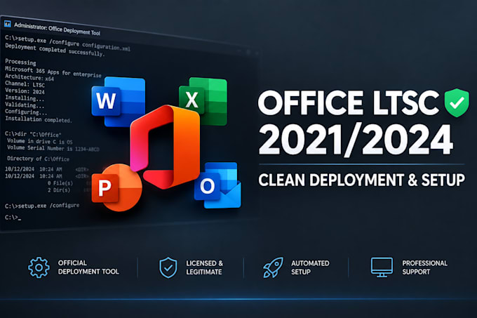 install and configure microsoft office ltsc via remote desktop