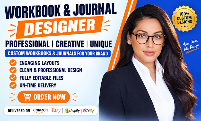 design your workbook, journal, or planner interior for KDP