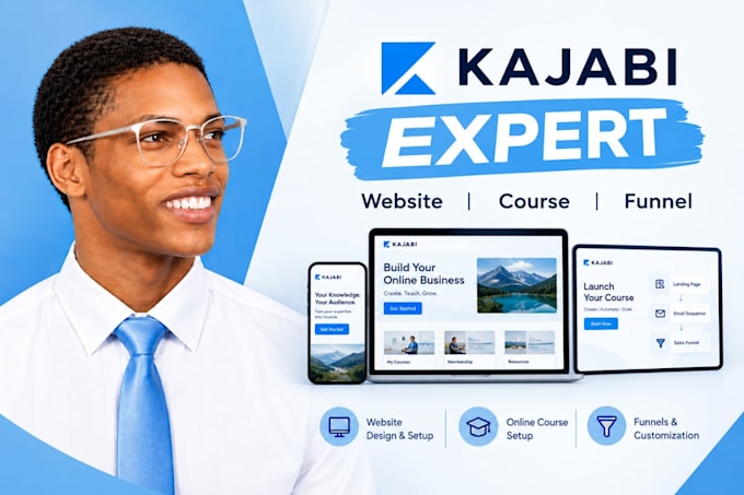 build your kajabi website, kajabi online course, kajabi landing page