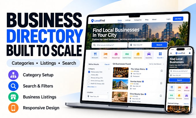 build brilliant directory website business directory listing website