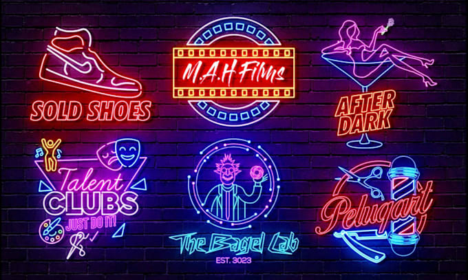 create a stunning 3d neon logo or neon