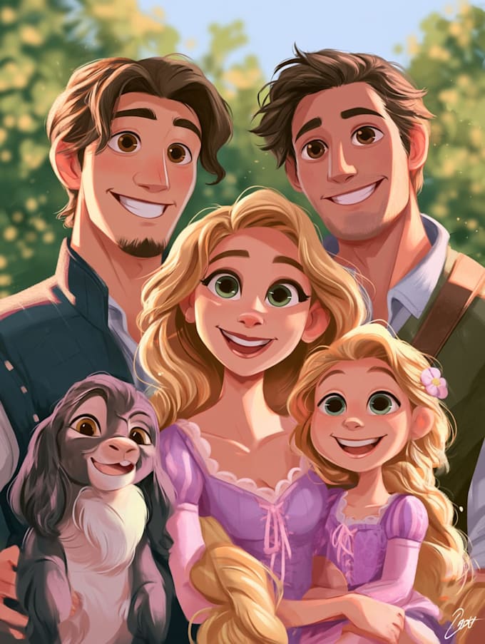 draw cartoon portrait in cartoon illustration