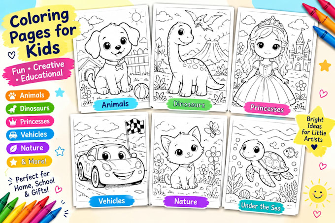 create cute and fun coloring book pages for kids