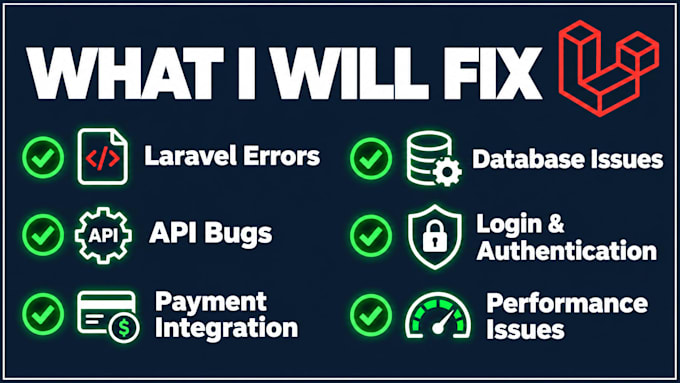 fix laravel bug error and issue within 2 hours