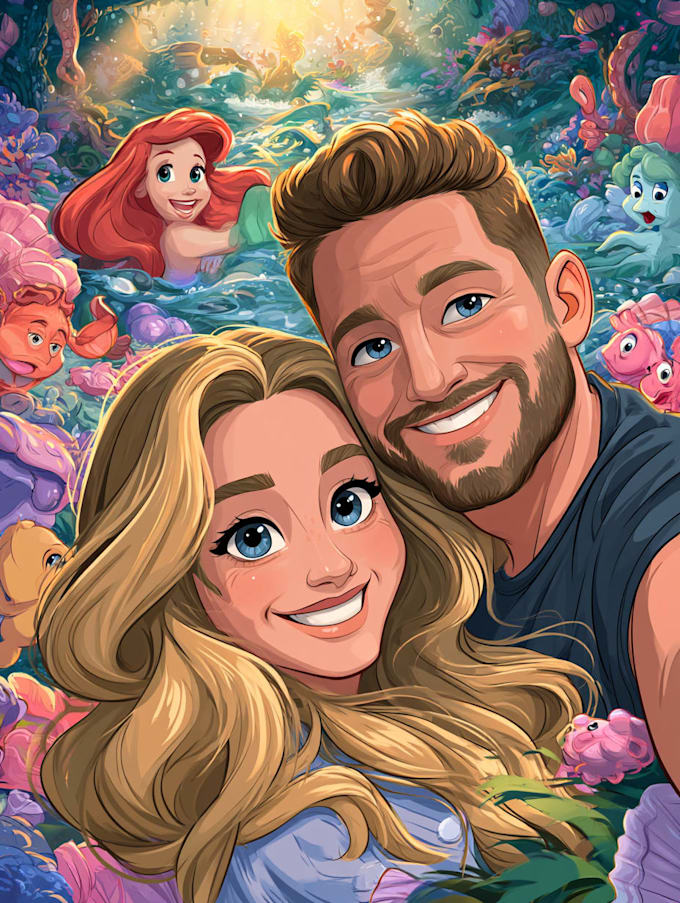 create a disney cartoon illustration