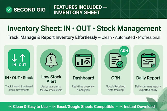 create inventory and stock management sheet in excel
