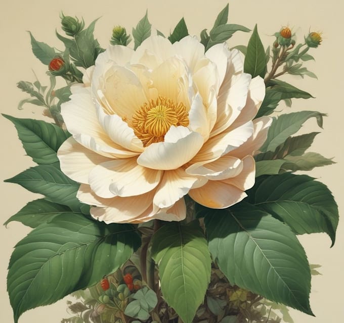 create a realistic botanical drawing