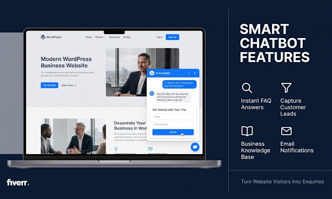 add an ai chatbot to wordpress for faqs and lead capture