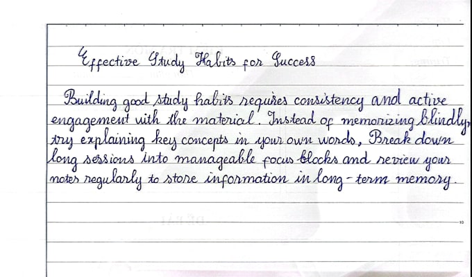 write anything in beautiful, neat, cursive handwriting