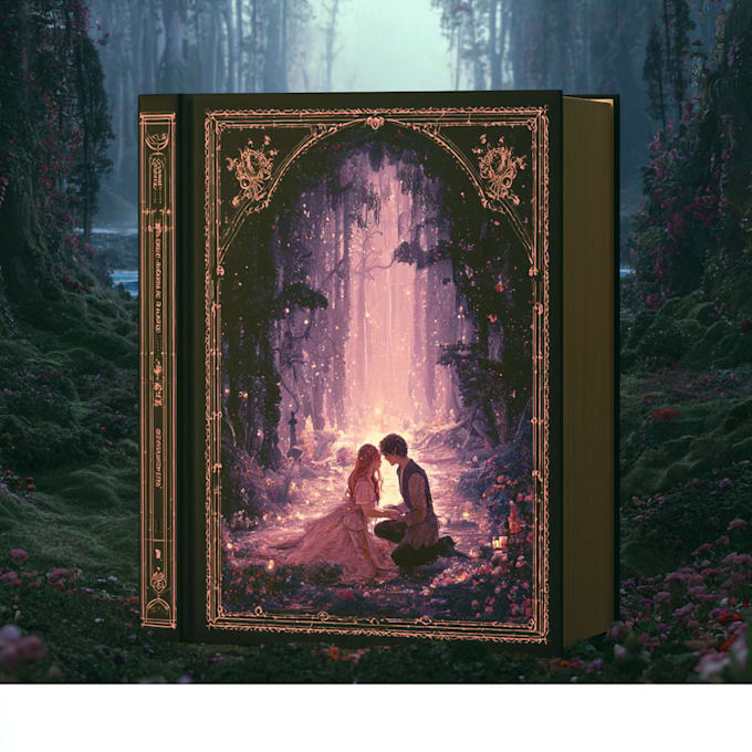 design romantic book cover with art