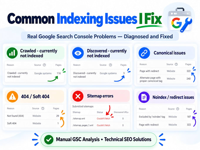 fix google search console indexing and technical SEO errors