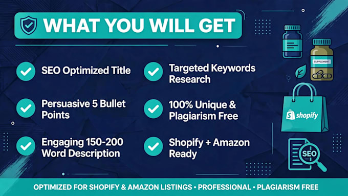 write product description for shopify supplement store