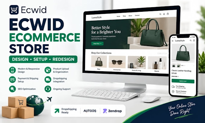 design setup and redesign your ecwid ecommerce dropshipping store