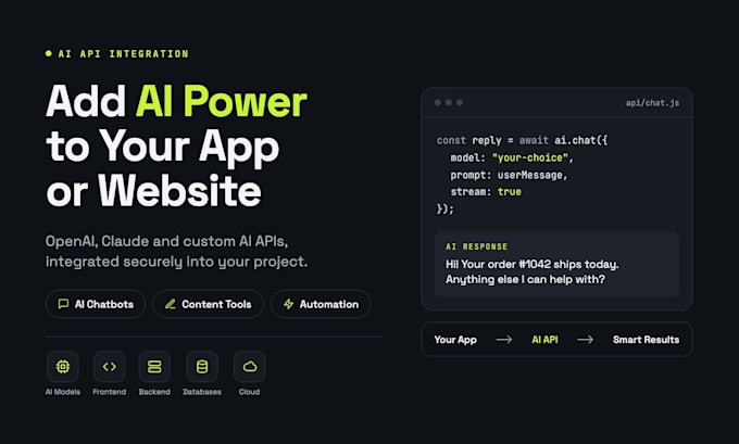 integrate openai claude and custom ai apis into your app or website