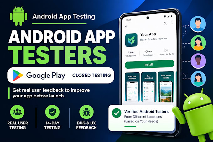 provide android app testers for google play closed testing