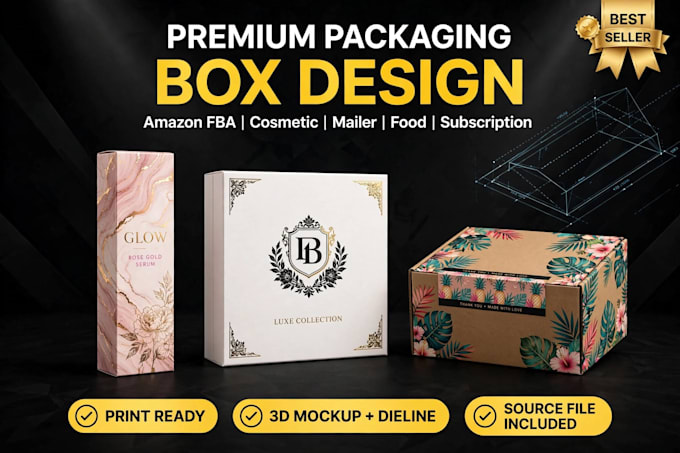 design box packaging, amazon and mailer box design