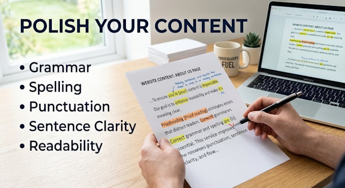 proofread and edit your website content professionally