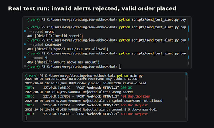 build a tradingview webhook trading bot in python