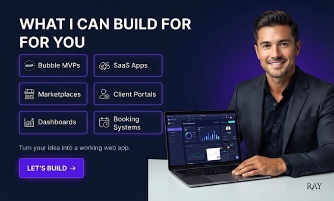 build your bubble mvp, saas web app or marketplace