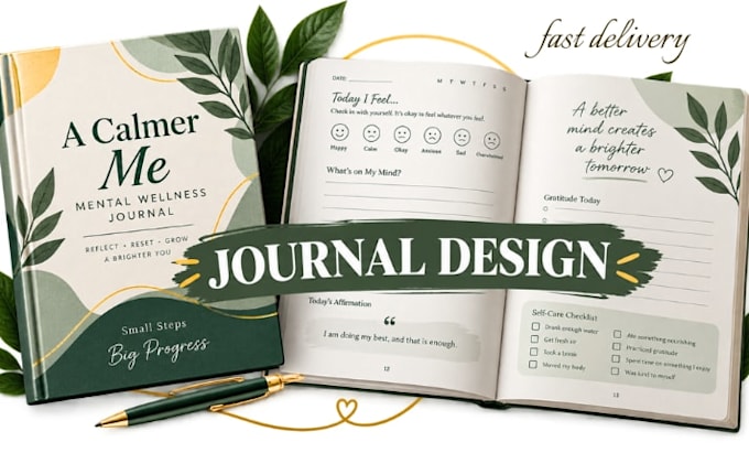 design journal design, printable journal, planner, KDP journal interior