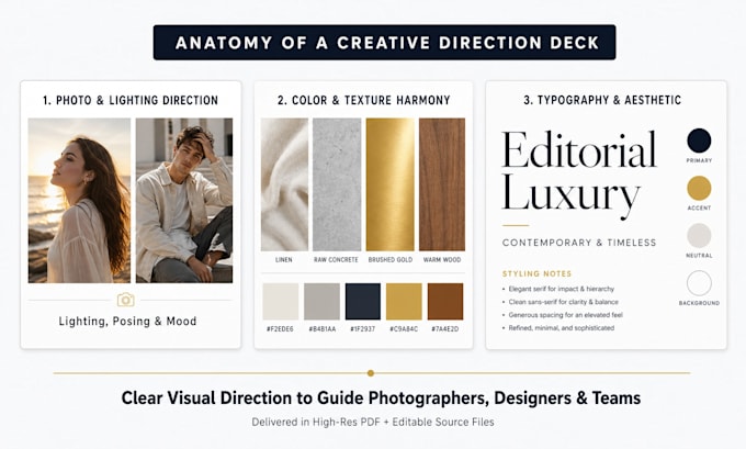 do premium editorial creative art direction visual moodboards social media brand