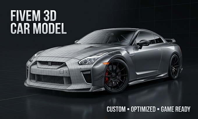 custom fivem car model, gta 5 vehicle mod, addon car, rc car 3d modeling