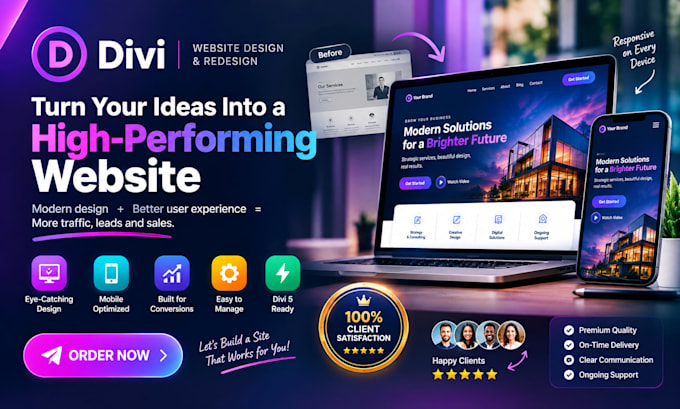 be divi expert for wordpress website design with divi theme and divi builder
