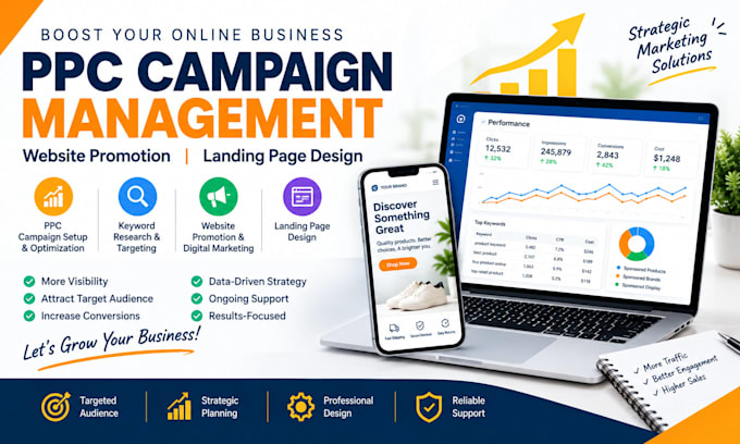 do amazon ppc campaign website promotion digital marketing landing page design