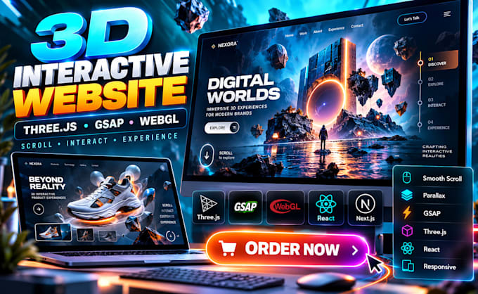 create 3d interactive website threejs gsap webgl scroll animation react