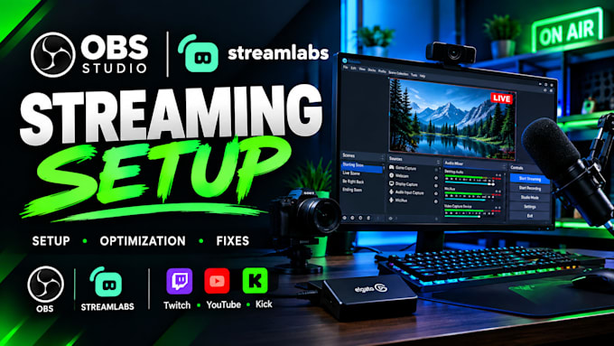 setup obs studio, streamlabs, vmix, streamyard for live streaming and recording