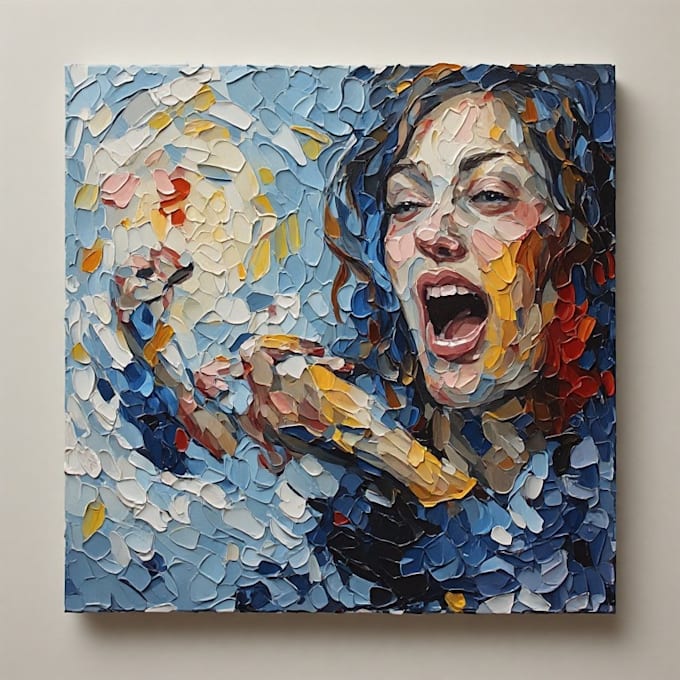 paint a real oil painting on canvas