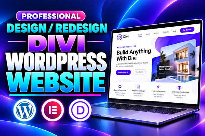 design divi wordpress website or redesign divi website using divi builder