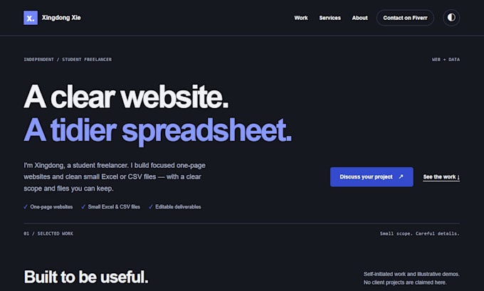 build a responsive one page website or personal portfolio