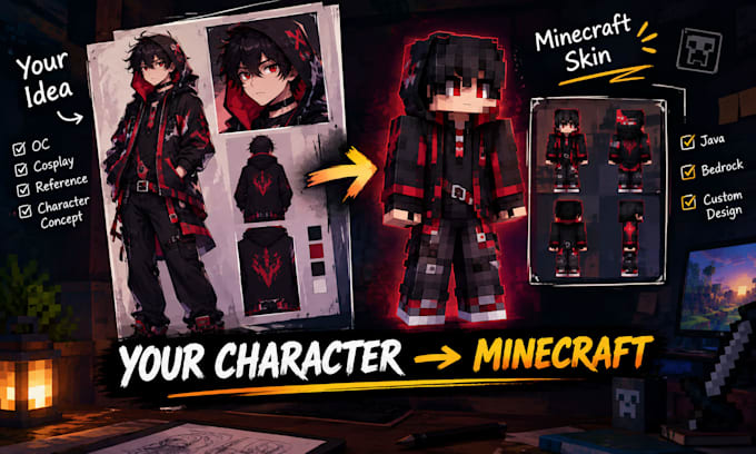 create a custom minecraft halloween skin