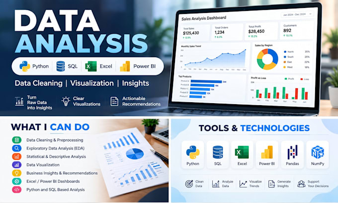 analyze your data using python sql excel and power bi