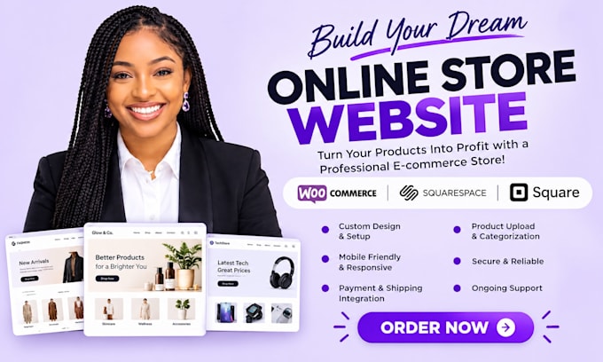 build online webshop ecommerce woocommerce squarespace store square online store