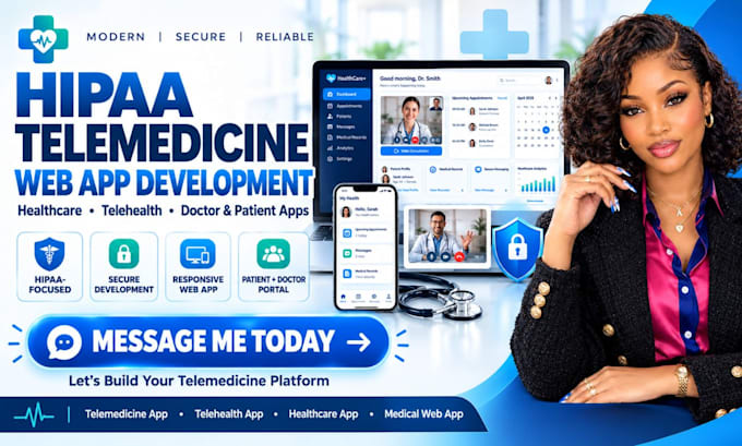 create a hipaa compliant telemedicine website and web app