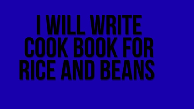 write cookbook for rice and beans