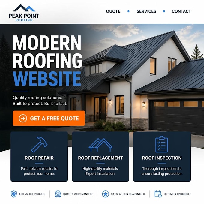 build a modern roofing contractor website with react nextjs
