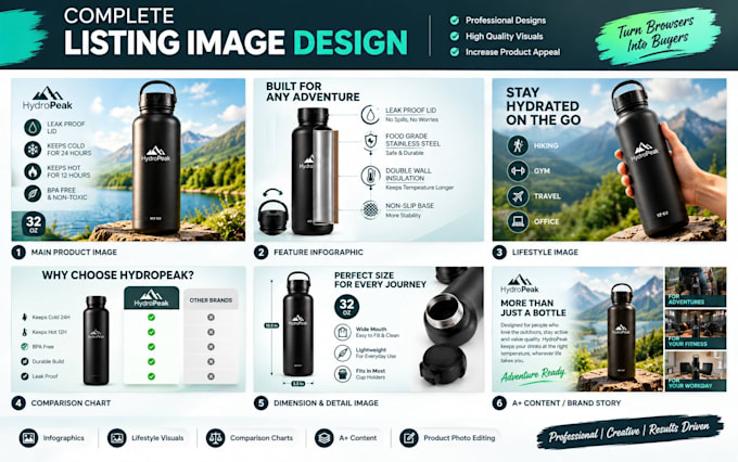 design amazon listing images, infographics