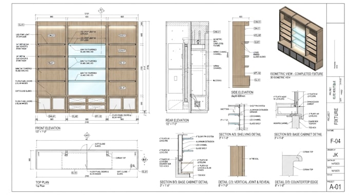 create retail fixture, casework and commercial millwork fabrication drawings