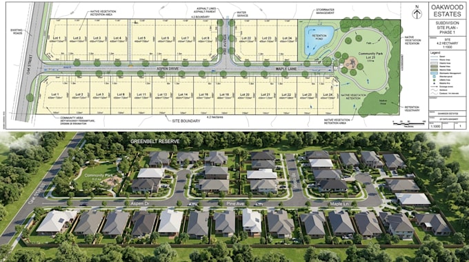 create professional land subdivision site plan with 2d and 3d visualization